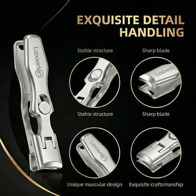 Alt view image 2 of 7 - Toenail Clippers for Thick Toenails for Seniors, Large Toe Nail Clippers for Thick Nails for Men, Heavy Duty Ingrown Toenail Clippers with Wide Jaw, Sharp Slanted Nail Cutter Black