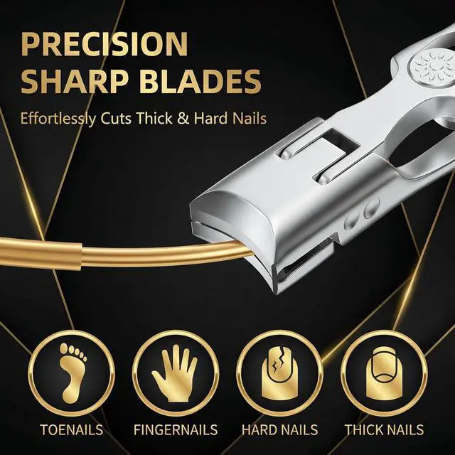 Alt view image 3 of 7 - Toenail Clippers for Thick Toenails for Seniors, Large Toe Nail Clippers for Thick Nails for Men, Heavy Duty Ingrown Toenail Clippers with Wide Jaw, Sharp Slanted Nail Cutter Black