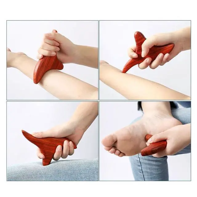 Alt view image 6 of 7 - 2Pcs Thai Reflexology Master Hand Foot Stress Reliever Ergonomic Wing Massager Wooden SPA Therapy Tool Vibrant Massage Tools Wooden Crafts
