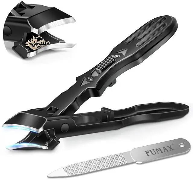Main image of Toenail Clippers for Thick Toenails with Wide Opening, Large Heavy Duty Slant Nail Clippers for Seniors Thick Nails, Long Handle Sharp Ingrown Toe Nail Clippers Gifts for Men Women Adults, Black