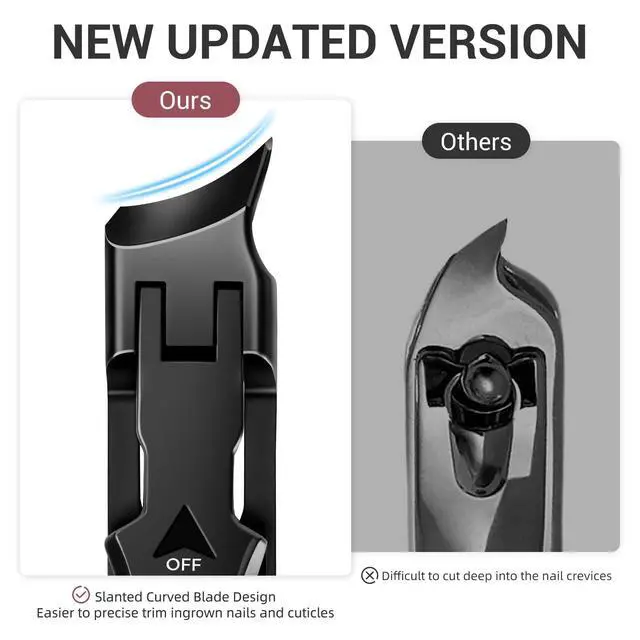 Alt view image 3 of 7 - Toenail Clippers for Thick Toenails with Wide Opening, Large Heavy Duty Slant Nail Clippers for Seniors Thick Nails, Long Handle Sharp Ingrown Toe Nail Clippers Gifts for Men Women Adults, Black