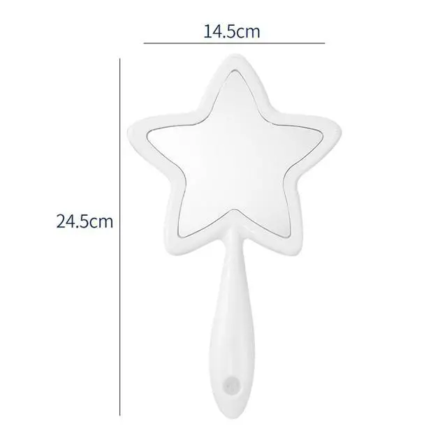 Alt view image 2 of 7 - 1Pc Star-Shaped Handheld Mirrors Plastic Travel Makeup Handheld Cosmetic Mirror Personal Portable Handle Mirror for Face Makeup, Travel, Camping, Home, White
