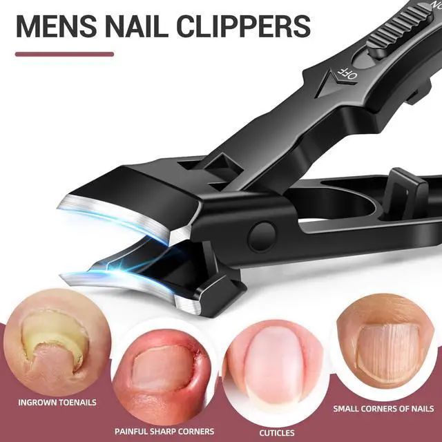 Alt view image 4 of 7 - Toenail Clippers for Thick Toenails with Wide Opening, Large Heavy Duty Slant Nail Clippers for Seniors Thick Nails, Long Handle Sharp Ingrown Toe Nail Clippers Gifts for Men Women Adults, Black