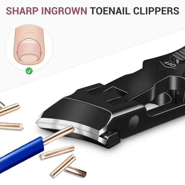 Alt view image 7 of 7 - Toenail Clippers for Thick Toenails with Wide Opening, Large Heavy Duty Slant Nail Clippers for Seniors Thick Nails, Long Handle Sharp Ingrown Toe Nail Clippers Gifts for Men Women Adults, Black