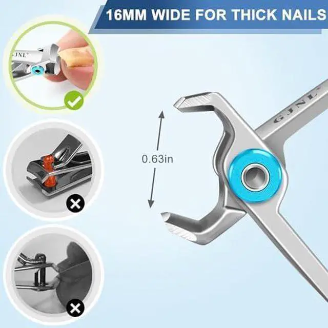 Alt view image 4 of 7 - Toenail Clippers for Thick Nails for Seniors, 3-Pack Ergonomic Heavy Duty Angled Head German Nail Clippers for Men with Catcher, Premium Steel Wide Opening Fingernail Clippers for Men & Women