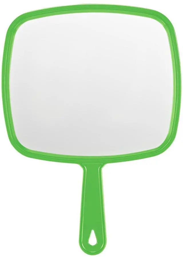 Main image of Extra Large Handheld MirrorHand Salon Mirror with Handle for Barbers, Hairdressing (Green12.4" Lx 9" W)