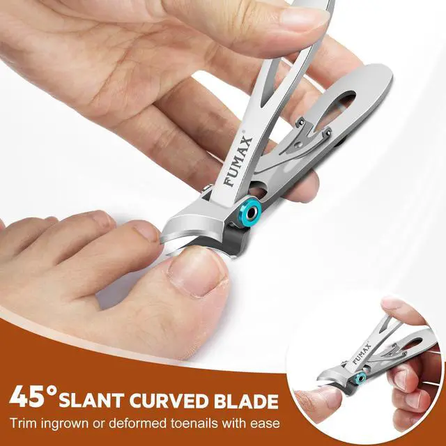 Alt view image 2 of 7 - Toenail Clippers for Thick Toenails for Seniors, Ingrown Slant Toe Nail Clippers with Long Handle & Wide Opening, Large Heavy Duty Nail Clippers for Men with Catcher Nail Cutter Gifts for Men Women