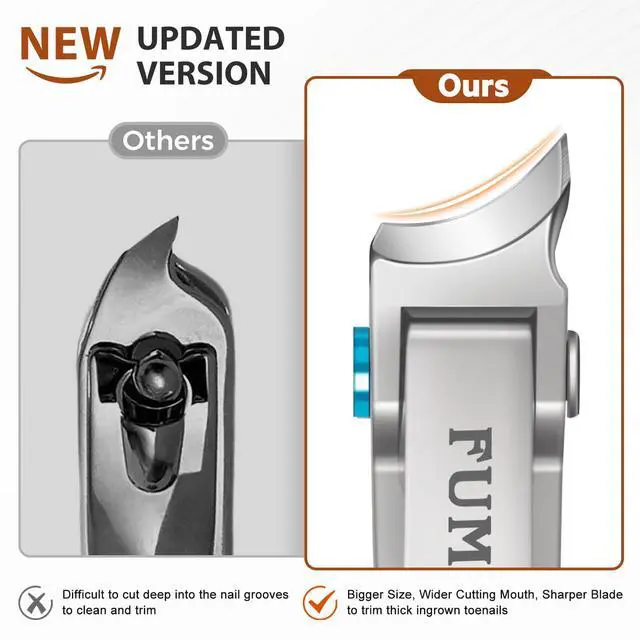 Alt view image 3 of 7 - Toenail Clippers for Thick Toenails for Seniors, Ingrown Slant Toe Nail Clippers with Long Handle & Wide Opening, Large Heavy Duty Nail Clippers for Men with Catcher Nail Cutter Gifts for Men Women