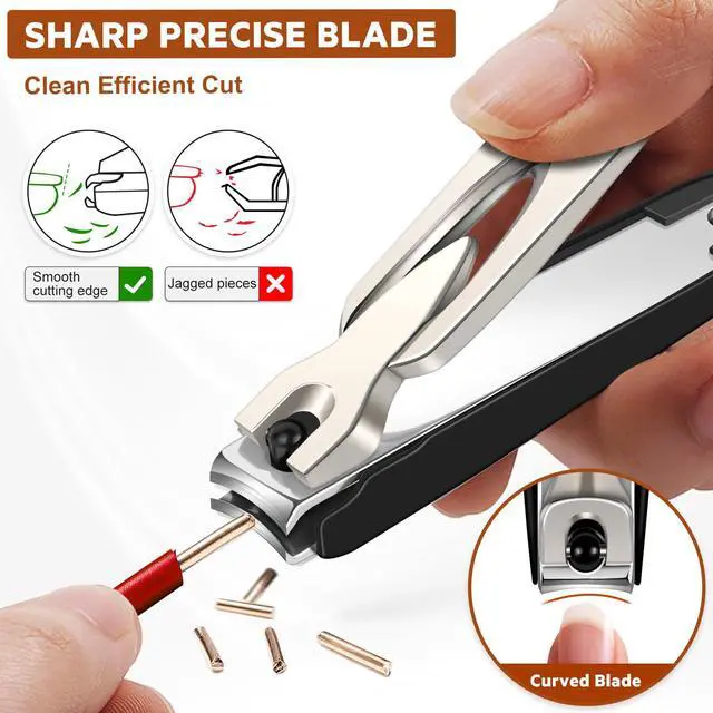 Alt view image 7 of 7 - Toenail Clippers for Thick Toenails for Seniors, Ingrown Slant Toe Nail Clippers with Long Handle & Wide Opening, Large Heavy Duty Nail Clippers for Men with Catcher Nail Cutter Gifts for Men Women