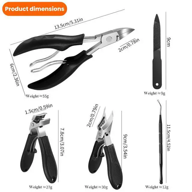 Alt view image 2 of 7 - Toenail Clippers for Thick Toenails for Seniors, Angled Head Large Toe Nail Clippers Set for Men, Heavy Duty Ingrown Toenail Clippers Long Handled, Ultra Sharp Slanted Nail Cutter
