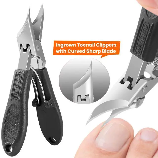 Alt view image 5 of 7 - Toenail Clippers for Thick Toenails for Seniors, Angled Head Large Toe Nail Clippers Set for Men, Heavy Duty Ingrown Toenail Clippers Long Handled, Ultra Sharp Slanted Nail Cutter