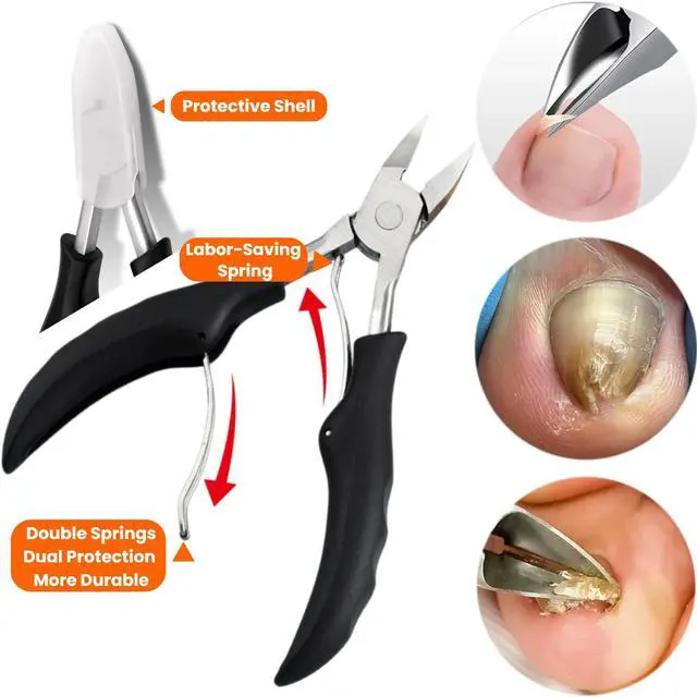 Alt view image 6 of 7 - Toenail Clippers for Thick Toenails for Seniors, Angled Head Large Toe Nail Clippers Set for Men, Heavy Duty Ingrown Toenail Clippers Long Handled, Ultra Sharp Slanted Nail Cutter