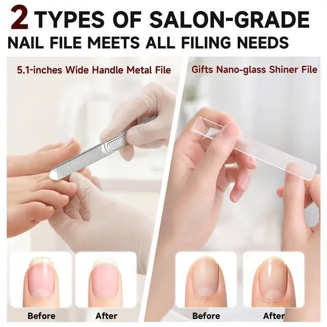 Alt view image 6 of 7 - Ergonomic Long Handle Toenail Clippers for Seniors, 4.75 Inches Angled Head Curve Wide Jaw Opening Nail Clippers for Thick Nails with Meta and Glass Nail File, Fingernail Cutter with Catcher, 3Pcs