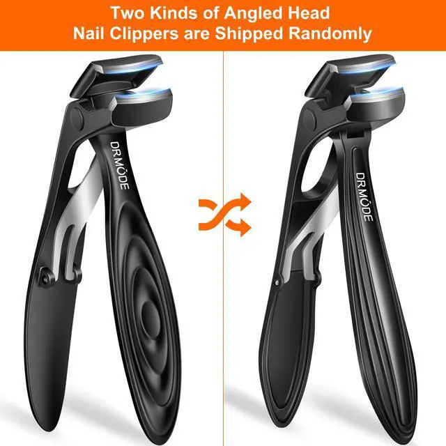 Alt view image 6 of 7 - Toenail Clippers for Thick Toenails for Seniors, Angled Head Long Handled Toe Nail Clippers for Men with Wide Jaw Opening, Heavy Duty Large Finger Nail Clippers Adult Cutter with Catcher, Black