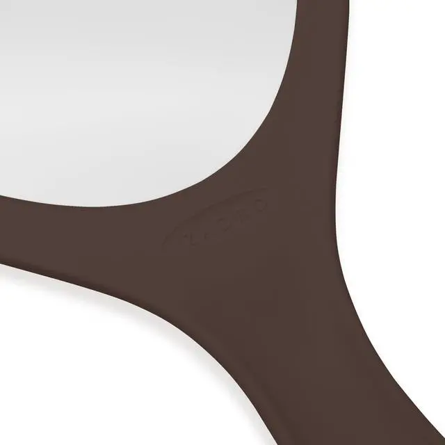 Alt view image 2 of 7 - Salon Professional Extra Large Hand Mirror with Handle, 10" W x 19" L, Multi-Purpose Oval Handheld Mirror with New Distortion-Free Reflection (1, Chocolate, Large (Pack of 1))