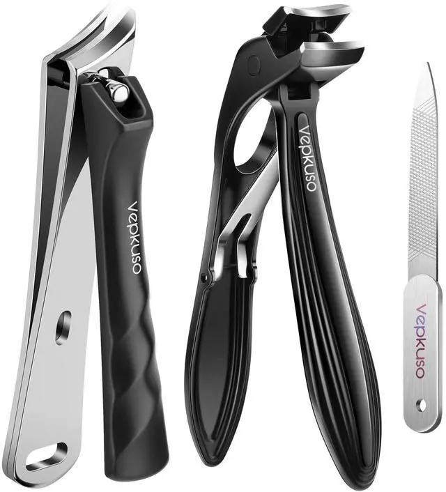 Main image of Toenail Clippers for Thick Nails, Professional Nail Clippers Set with Catcher, Stainless Steel Heavy Duty Nail Cutter for Ingrown Toenails, Seniors, Men&Pregnant Women