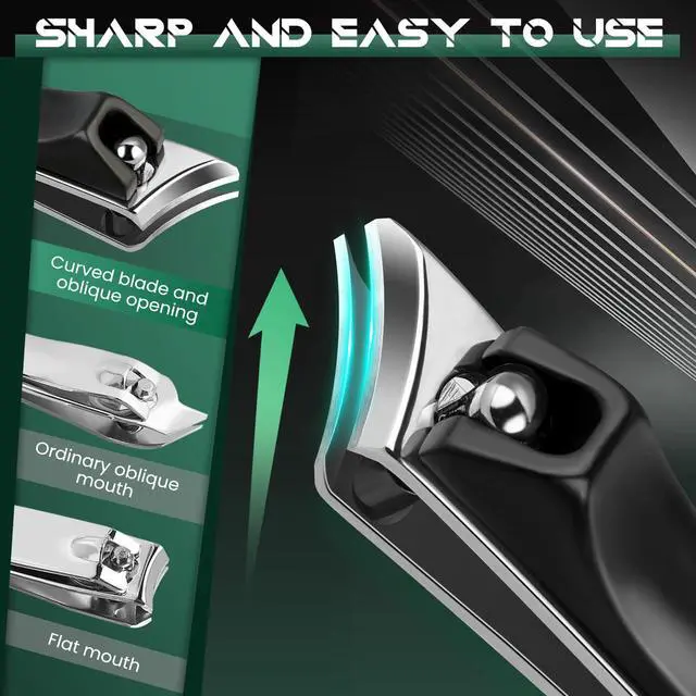 Alt view image 5 of 7 - Toenail Clippers for Thick Nails, Professional Nail Clippers Set with Catcher, Stainless Steel Heavy Duty Nail Cutter for Ingrown Toenails, Seniors, Men&Pregnant Women