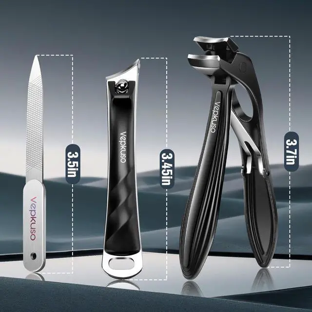 Alt view image 7 of 7 - Toenail Clippers for Thick Nails, Professional Nail Clippers Set with Catcher, Stainless Steel Heavy Duty Nail Cutter for Ingrown Toenails, Seniors, Men&Pregnant Women