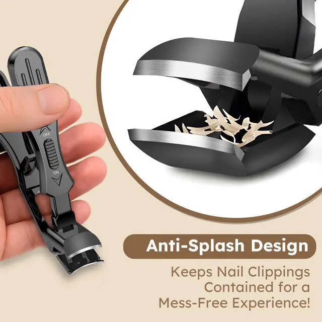 Alt view image 3 of 7 - Professional Toenail Clippers for Thick Nails for Seniors,Large Angled Head Toe Nail Clippers with Wide Opening Catcher, Eagle Beak Nail Clippers for Ingrown Toenail,Slanted Nail Cutters for Men Women