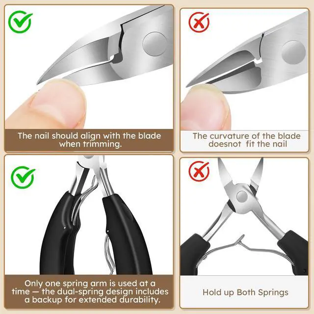 Alt view image 6 of 7 - Professional Toenail Clippers for Thick Nails for Seniors,Large Angled Head Toe Nail Clippers with Wide Opening Catcher, Eagle Beak Nail Clippers for Ingrown Toenail,Slanted Nail Cutters for Men Women