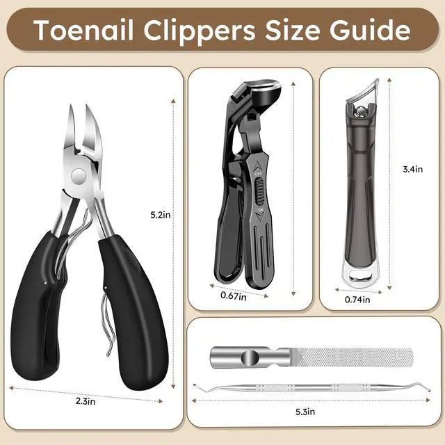 Alt view image 7 of 7 - Professional Toenail Clippers for Thick Nails for Seniors,Large Angled Head Toe Nail Clippers with Wide Opening Catcher, Eagle Beak Nail Clippers for Ingrown Toenail,Slanted Nail Cutters for Men Women