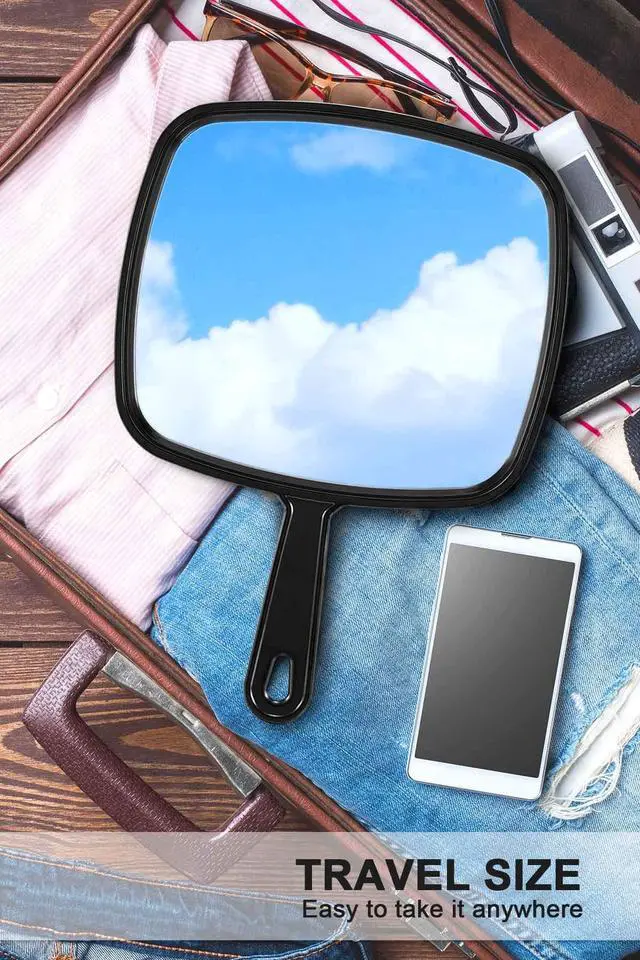 Alt view image 6 of 7 - 12.6"L x 9"W Hand Mirror, Handheld Mirror with Handle for Salon