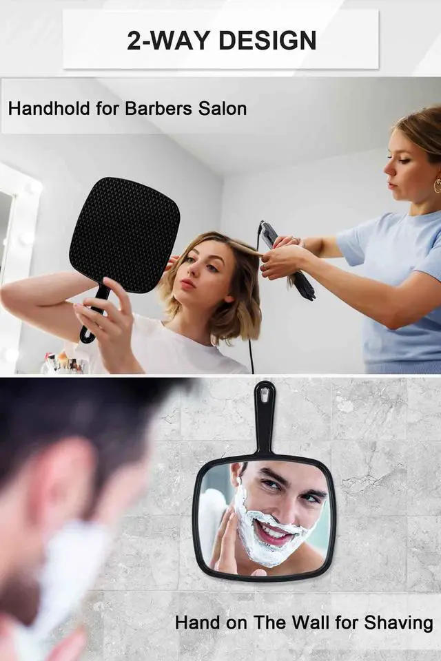 Alt view image 7 of 7 - 12.6"L x 9"W Hand Mirror, Handheld Mirror with Handle for Salon