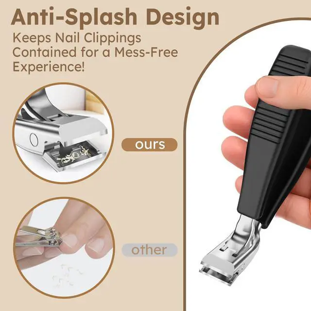 Alt view image 4 of 7 - Large Toenail Clippers for Thick Nails for Seniors, Non-Slip Long Handled Angled Head Toe Nail Clippers with Catcher, Wide Jaw Opening Sharp Straight Edge Cutters, Fingernail Clippers for Men Women