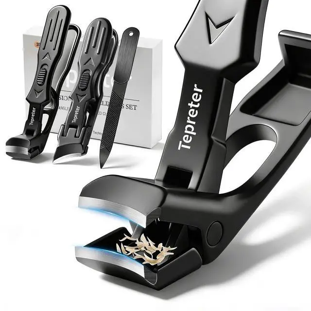 Main image of 3Pcs Angled Head and Slanted Toe Nail Clippers for Thick Nail for Seniors