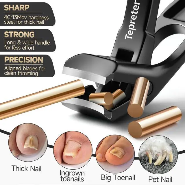 Alt view image 4 of 7 - 3Pcs Angled Head and Slanted Toe Nail Clippers for Thick Nail for Seniors