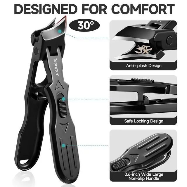 Alt view image 7 of 7 - 3Pcs Angled Head and Slanted Toe Nail Clippers for Thick Nail for Seniors