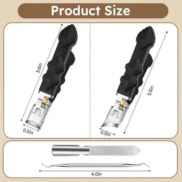 Alt view image 7 of 7 - Toenail Clippers for Thick Toenails for Seniors, Nail Clippers for Men Wide Jaw Opening, Slanted Toe Nail Clippers Long Handled Heavy Duty Ultra Sharp for Men Women