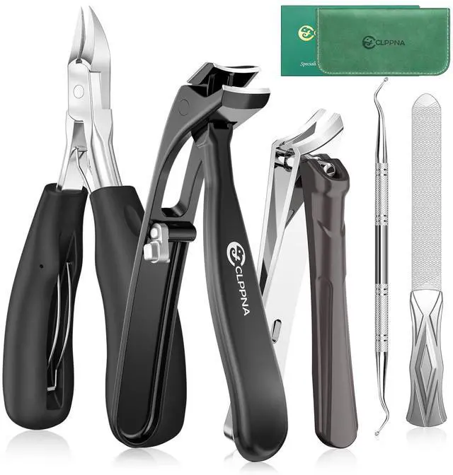 Main image of Toenail Clippers for Seniors with Safety Lock Long Handle, Large Toe Nail Clippers for Thick Toenails for Men Women, Wide Opening Slanted Fingernail Clippers with Catcher Precision Nail Cutter Set
