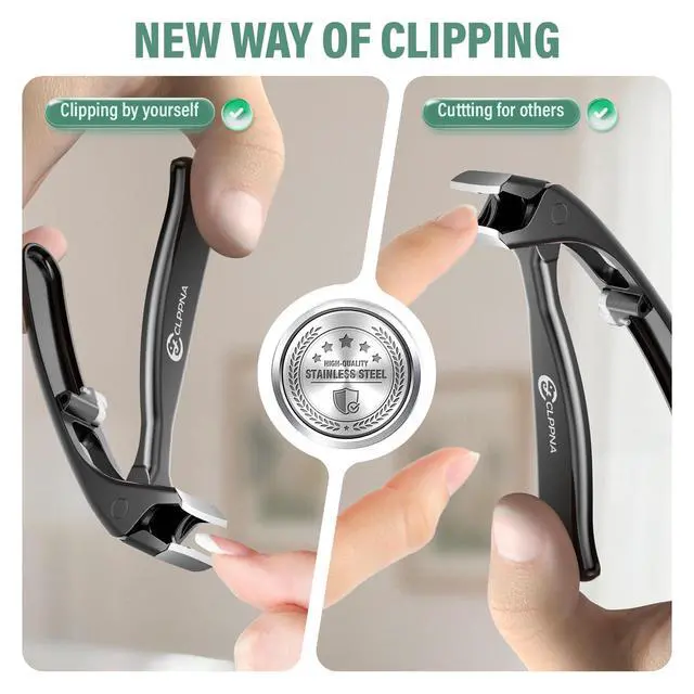 Alt view image 7 of 7 - Toenail Clippers for Seniors with Safety Lock Long Handle, Large Toe Nail Clippers for Thick Toenails for Men Women, Wide Opening Slanted Fingernail Clippers with Catcher Precision Nail Cutter Set