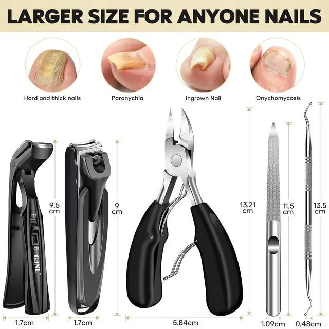 Alt view image 6 of 7 - Toenail Clippers for Thick Toenails for Seniors, 2026 Angled Head Large Toe Nail Clippers for Men with Wide Jaw Opening, Sharp Heavy Duty Fingernail Clipper Cutter with Catcher Long Handle