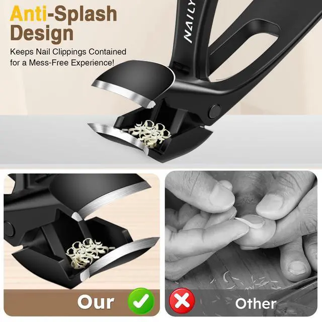 Alt view image 4 of 7 - Extended Toenail Clippers for Thick Toenails, Long Handled Nail Clippers for Seniors Angled Head Cutters with Catcher, Ergonomic Wide Jaw Opening,45° Slanted Curved Finger Nail Clippers for Men Women