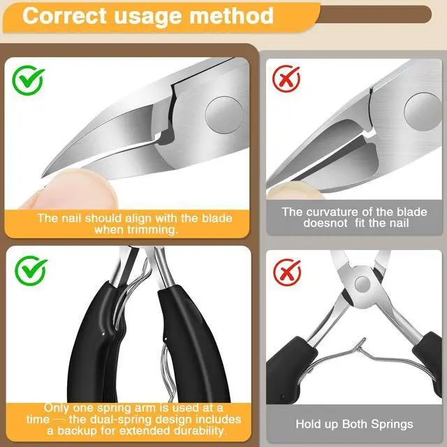 Alt view image 7 of 7 - Extended Toenail Clippers for Thick Toenails, Long Handled Nail Clippers for Seniors Angled Head Cutters with Catcher, Ergonomic Wide Jaw Opening,45° Slanted Curved Finger Nail Clippers for Men Women