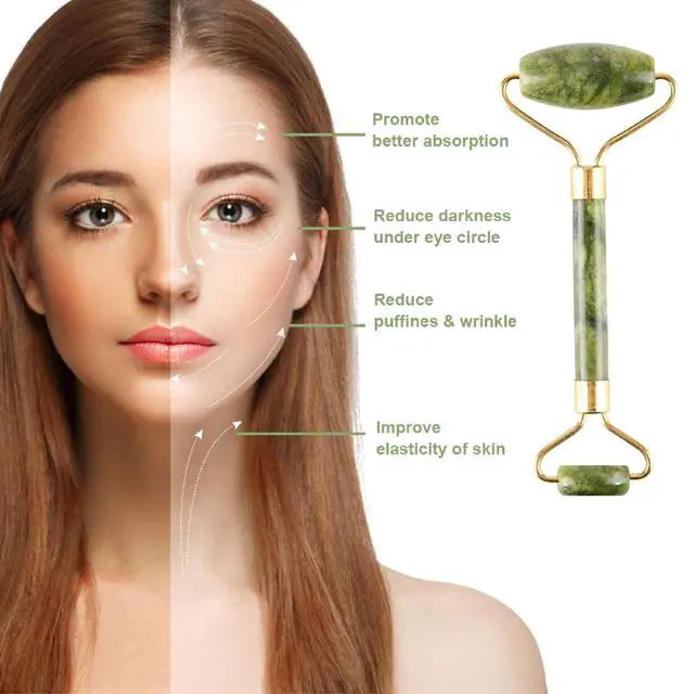 Alt view image 6 of 7 - Jade Roller & Gua Sha Set 5-in-1, Full Body Massage Tools