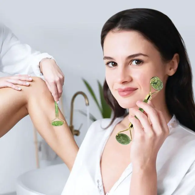 Alt view image 4 of 7 - Jade Roller & Gua Sha Set 5-in-1, Full Body Massage Tools