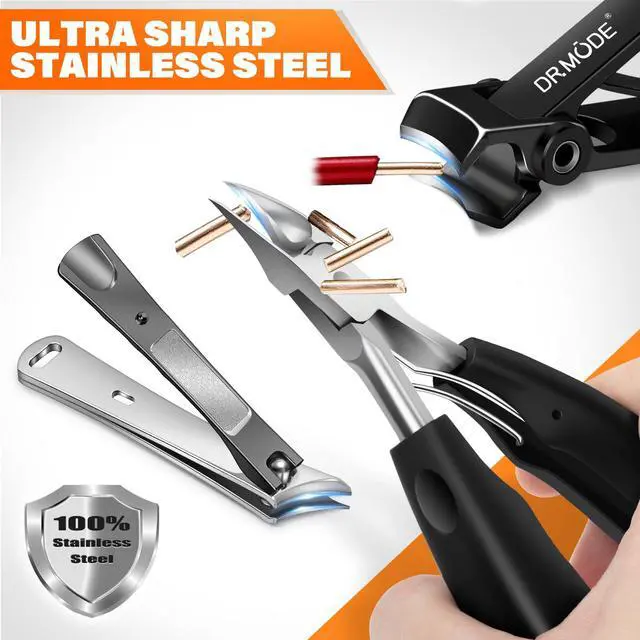 Alt view image 5 of 7 - Toenail Clippers for Thick Toenails, Long Handled Toe Nail Clippers for Thick Nails for Seniors with Wide Opening, Professional Stainless Steel Slanted Curved Ingrown Toenail Clippers for Men