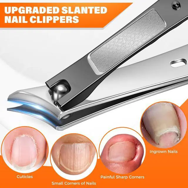 Alt view image 4 of 7 - Toenail Clippers for Thick Toenails, Long Handled Toe Nail Clippers for Thick Nails for Seniors with Wide Opening, Professional Stainless Steel Slanted Curved Ingrown Toenail Clippers for Men