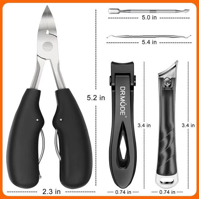 Alt view image 7 of 7 - Toenail Clippers for Thick Toenails, Long Handled Toe Nail Clippers for Thick Nails for Seniors with Wide Opening, Professional Stainless Steel Slanted Curved Ingrown Toenail Clippers for Men