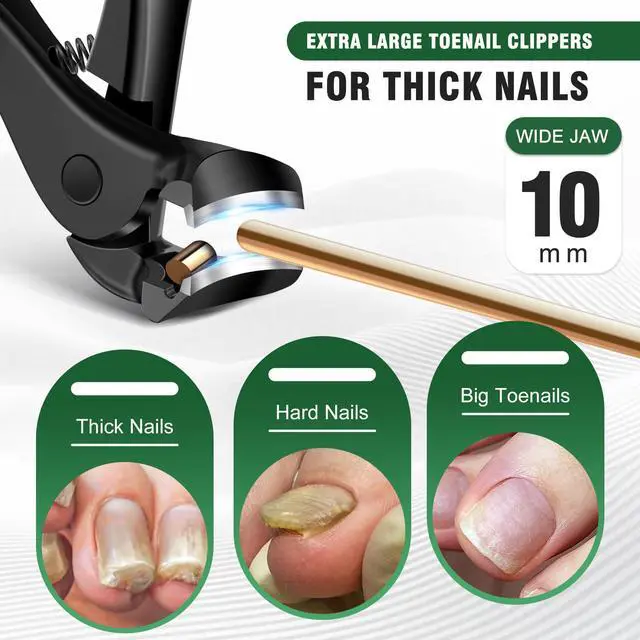 Alt view image 4 of 7 - Toenail Clippers for Seniors Thick Toenails, 2026 Long Handle Toe Nail Clippers with Angled Head, Slanted Toenail Clippers & Wide Opening Ingrown Nail Clippers for Men, 6PCS