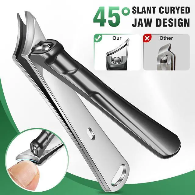 Alt view image 5 of 7 - Toenail Clippers for Seniors Thick Toenails, 2026 Long Handle Toe Nail Clippers with Angled Head, Slanted Toenail Clippers & Wide Opening Ingrown Nail Clippers for Men, 6PCS