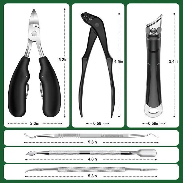 Alt view image 7 of 7 - Toenail Clippers for Seniors Thick Toenails, 2026 Long Handle Toe Nail Clippers with Angled Head, Slanted Toenail Clippers & Wide Opening Ingrown Nail Clippers for Men, 6PCS