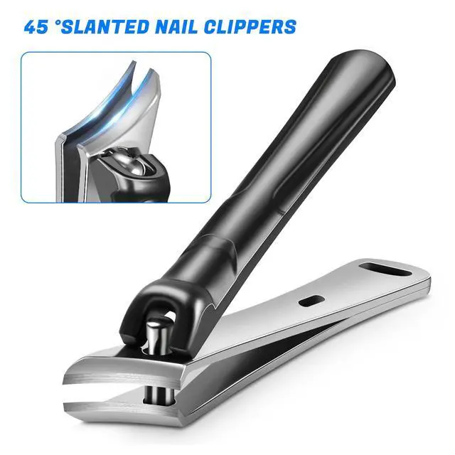 Alt view image 5 of 7 - 2026 Toenail Clippers for Thick Toenails for Seniors, Angled Head Large Toe Nail Clippers Set for Men, Heavy Duty Ingrown Toenail Clippers with Long Handle, Ultra Sharp Slanted Nail Cutter Wide Jaw