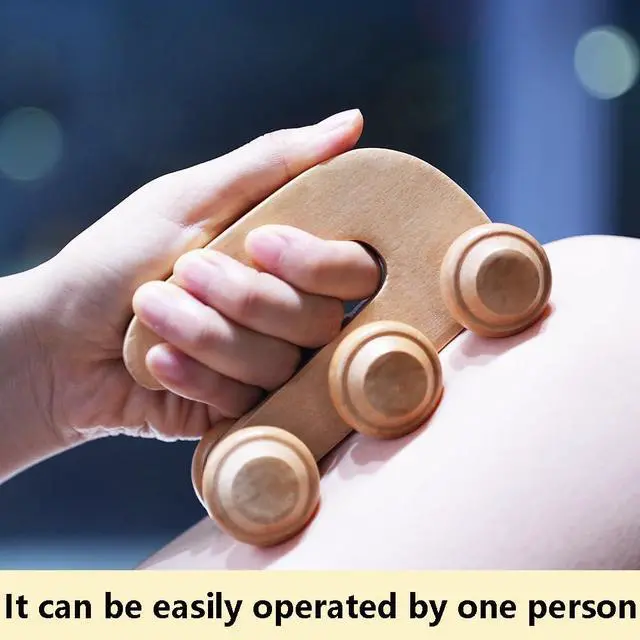 Alt view image 5 of 7 - 4Pcs Wood Therapy Massage Tools Lymphatic Drainage Massager Wooden Massager Body Sculpting Tools for Body gua sha,Anti-Cellulite,Pain Relief