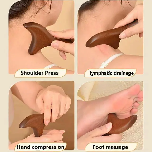Alt view image 4 of 7 - 4Pcs Wood Therapy Massage Tools Lymphatic Drainage Massager Wooden Massager Body Sculpting Tools for Body gua sha,Anti-Cellulite,Pain Relief