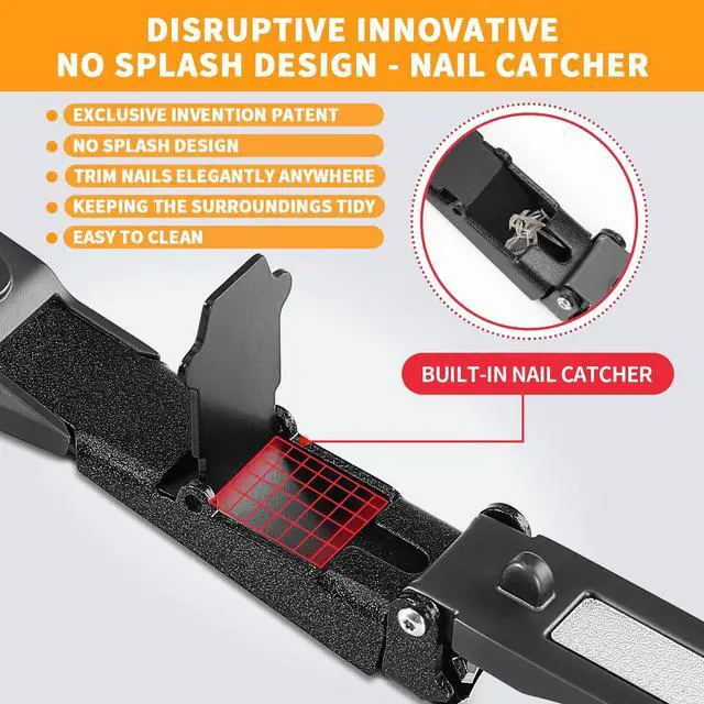 Alt view image 2 of 6 - Nail Clippers for Men Women with Catcher - No Mess,Self-Collecting Heavy Duty Nail Clippers for Fingernails & Toenails, for Adult,Home,Travel,Gifts (No Splash Design)