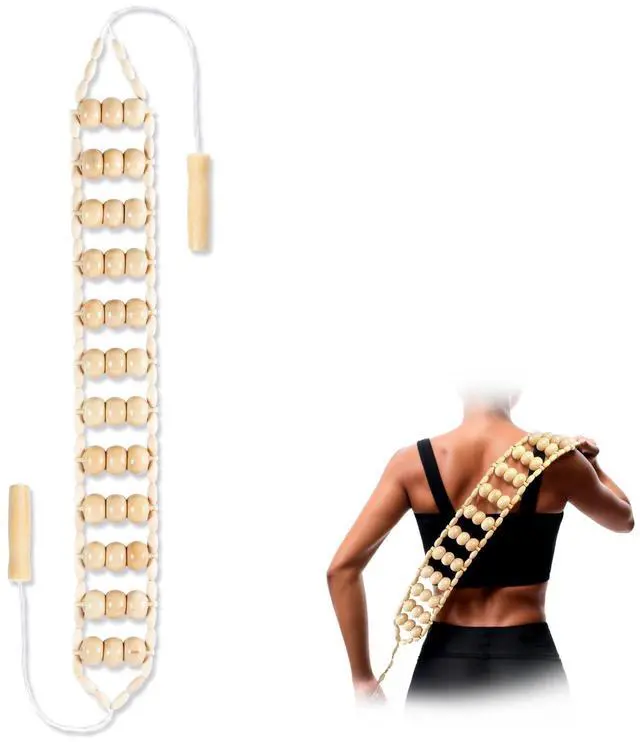 Main image of Wood Therapy Massage Tools,Back Wooden Massage Roller Rope Tool Maderoterapia Kit Professional Cellulite Massager for Body Shaping, Contouring,Back Neck Leg Muscle Relief